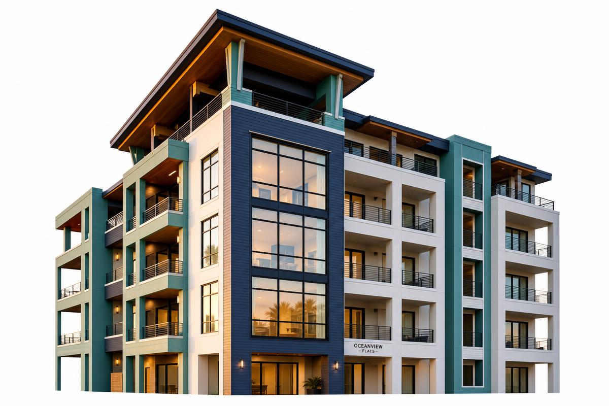 Modern apartment building managed by Leviosa Boost